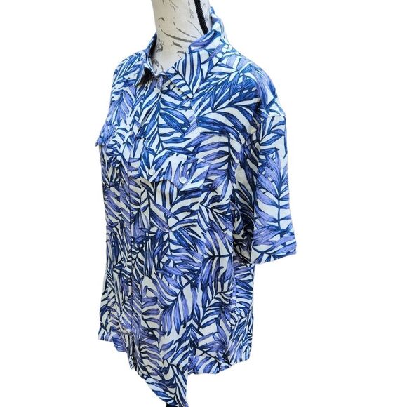 Free People -281 Sandrine Rose Pearl Snap Hawaiian Western Style Shirt Size Smal - Picture 3 of 9